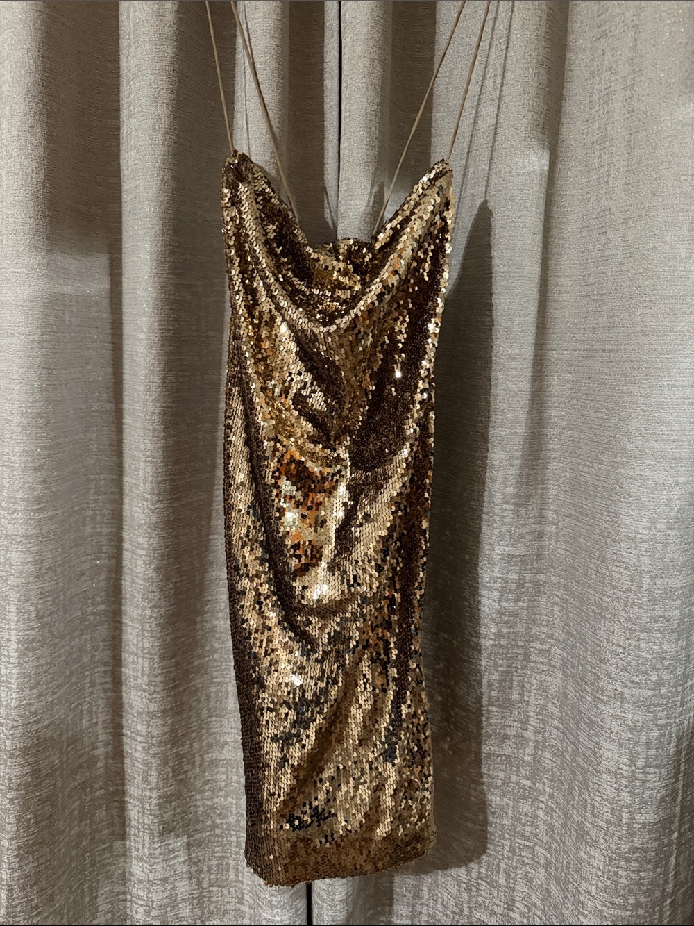 Gold Sequin Mini Dress